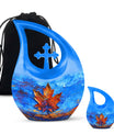 10-inch Mapple Leaf Urn with Cross Drop design 