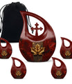 10-inch Mapple Leaf large urn with Cross Drop design for ash containment