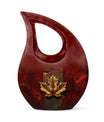 10-inch Mapple Leaf large urn with Cross Drop design for ash containment
