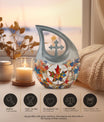 10-inch Mapple Leaf Urn, Cross Drop design