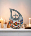 10-inch Mapple Leaf Urn, Cross Drop design