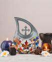 10-inch Mapple Leaf Urn, Cross Drop design