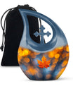 10 inch Mapple Leaf Urn, Modern Cross Drop design