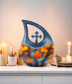 10 inch Mapple Leaf Urn, Modern Cross Drop design