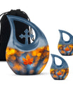 10 inch Mapple Leaf Urn, Modern Cross Drop design