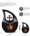 10-inch Mapple Leaf, Cross Drop Custom Mom Urn 