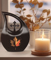 10-inch Mapple Leaf, Cross Drop Custom Mom Urn 