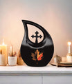 10-inch Mapple Leaf, Cross Drop Custom Mom Urn 
