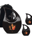 10-inch Mapple Leaf, Cross Drop Custom Mom Urn 