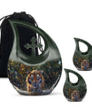 Tiger Theme Large Urn With 2 Keepsake Urn