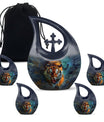 Tiger Theme Large Urn With 4 Keepsake Urn