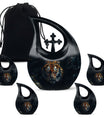 Tiger Theme Large Urn With 4 Keepsake Urn