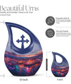 10-inch Beach Theme Cross Drop Design Memorial Urn 