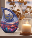 10-inch Beach Theme Cross Drop Design Memorial Urn 