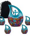 Flowers Theme Large Urn With 4 Keepsake Urn