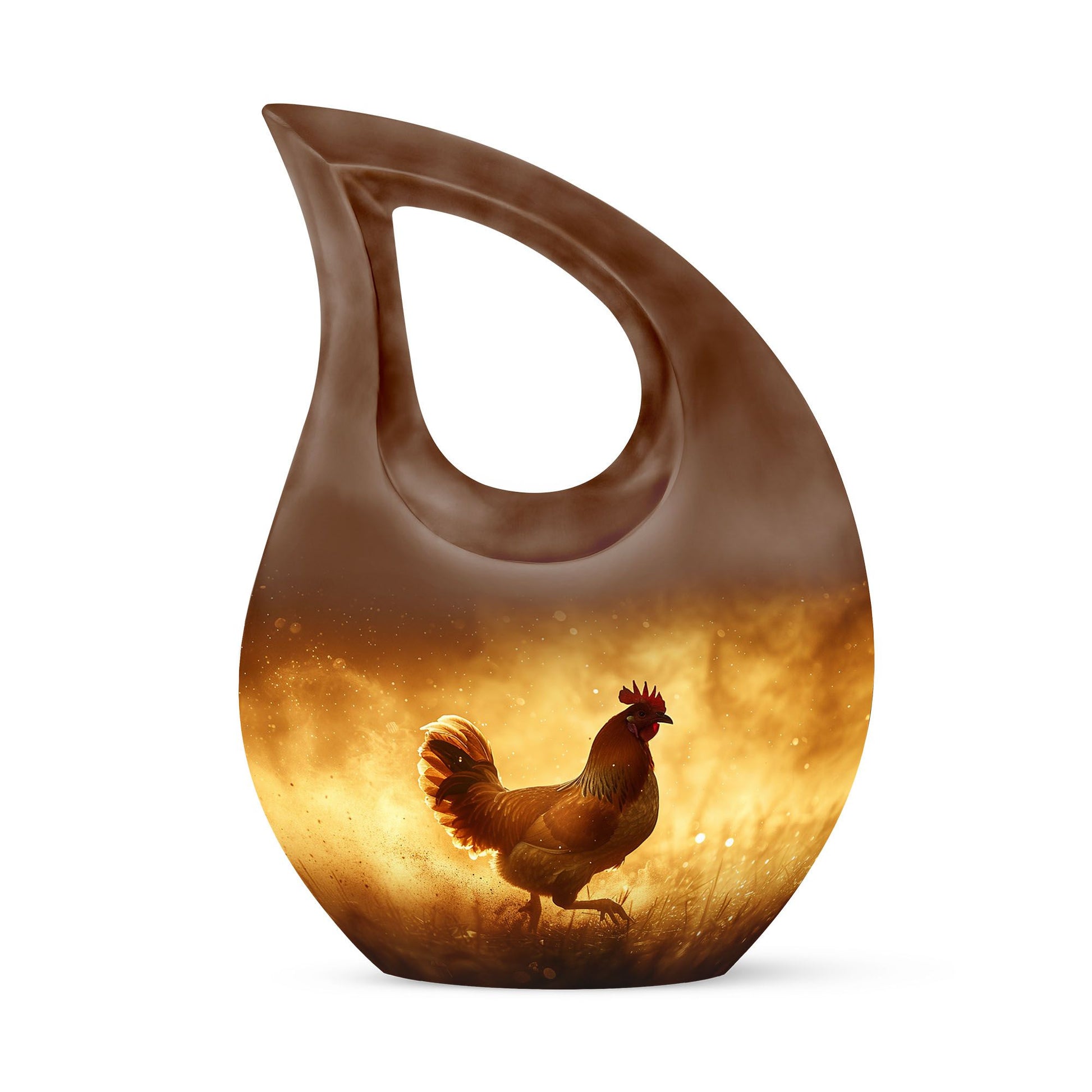 10-inch Chicken Urn with Cross Drop