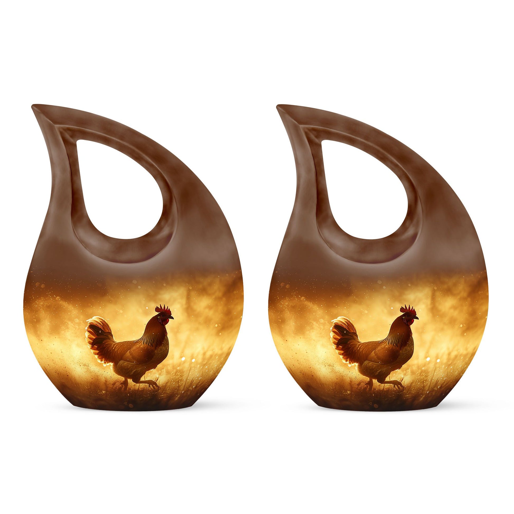 10-inch Chicken Urn with Cross Drop