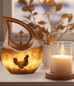 10-inch Chicken Urn with Cross Drop