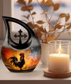 10-inch Chicken Urn with Cross Drop design, Large