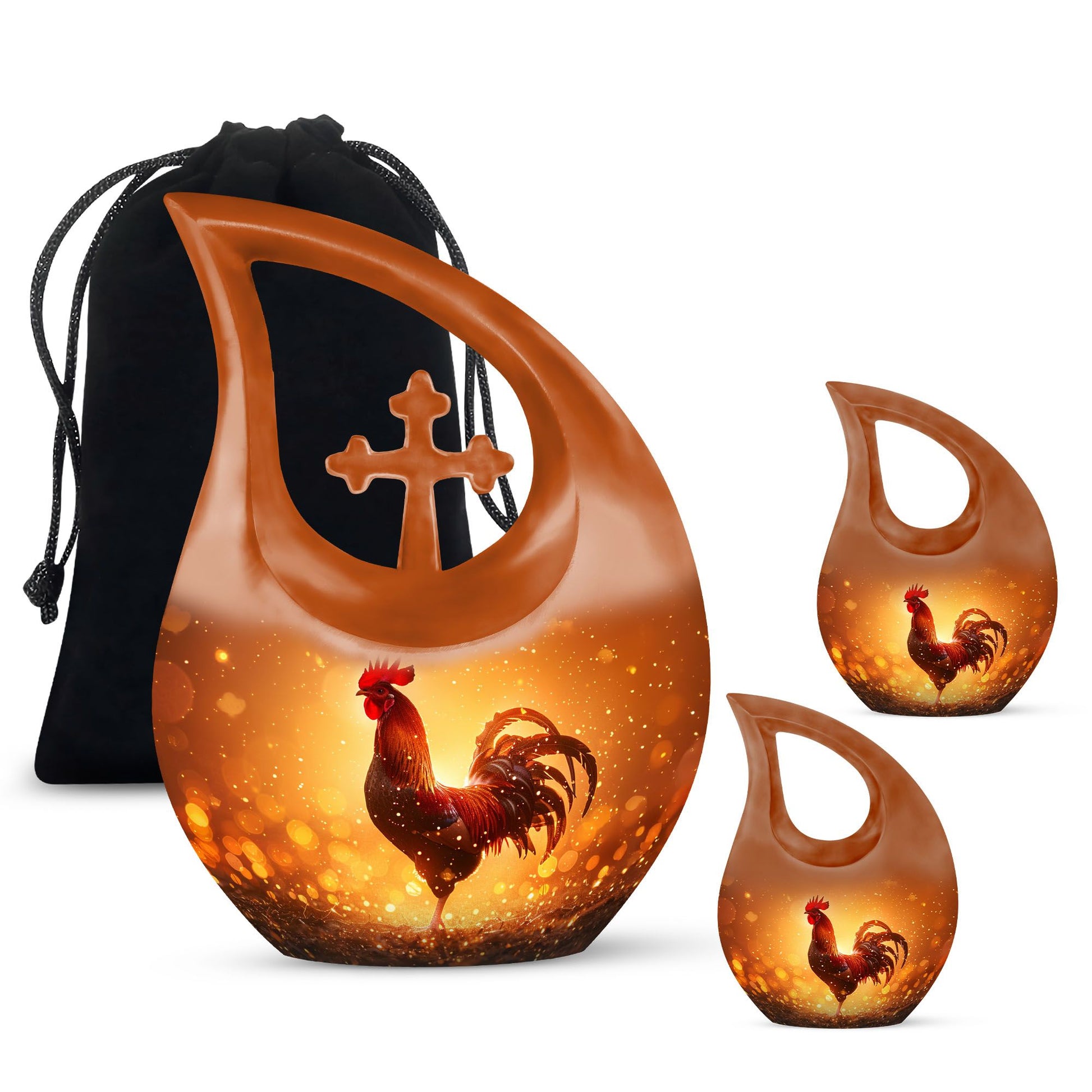 Chicken Commemoration: Memorable Memento 10-Inch Chicken Urn, Renowned in Burial Urns