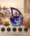 10-inch Chicken Themed Cross Drop Urn for Human Ashes 