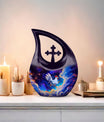 10-inch Chicken Themed Cross Drop Urn for Human Ashes 