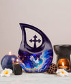 10-inch Chicken Themed Cross Drop Urn for Human Ashes 