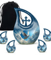 Dove Theme Large Urn With 4 Keepsake Urn