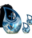 Dove Theme Large Urn With 2 Keepsake Urn