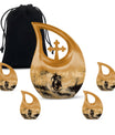 Cowboy Theme Large Urn With 4 Keepsake Urn