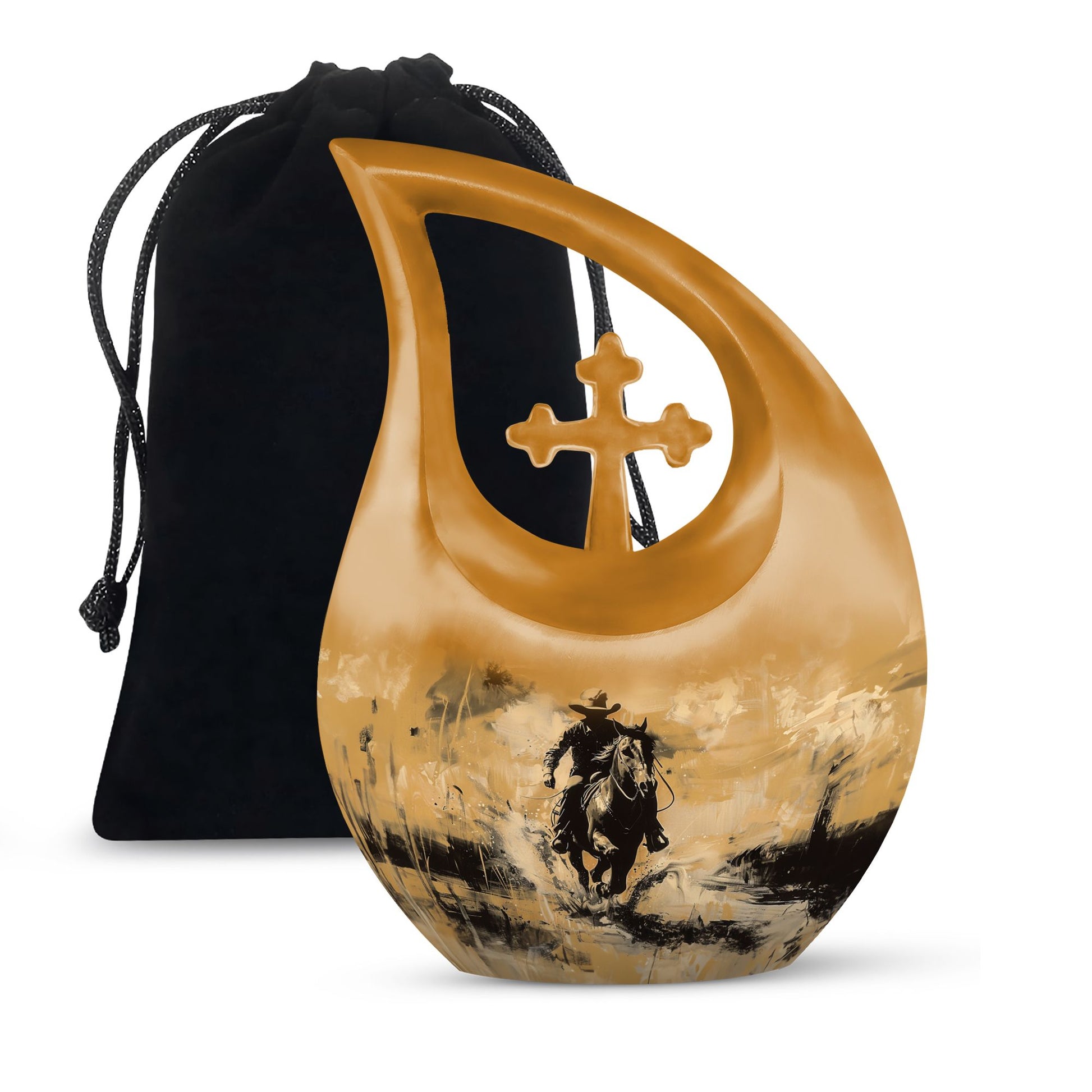 Cross Drop Cowboy Urn: Eternal Keepsake for Loved Ones