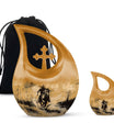 Cowboy Theme Large Urn With 1 Keepsake Urn