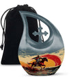 10-inch Cowboy-themed large aluminium cremation urn