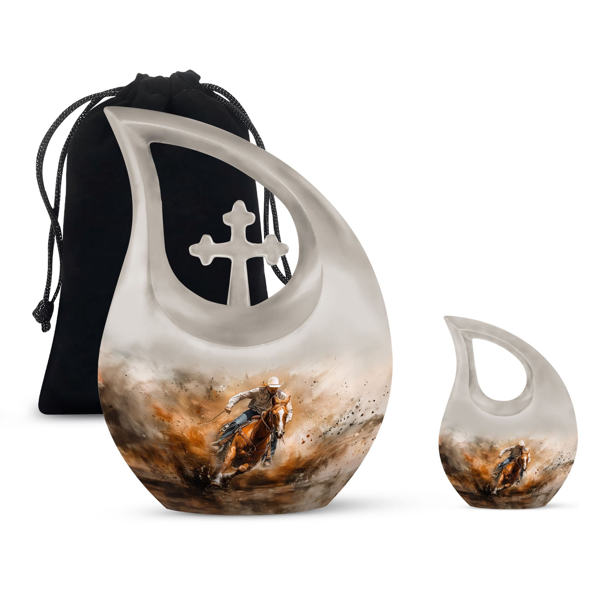 Cowboy Themed Cremation Urn