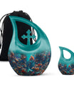 Mermaid Theme Large Urn With 1 Keepsake Urn