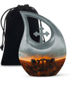 Elephant Family Theme Large Urn 10 Inch