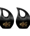 10-inch gold fish cross drop memorial urn
