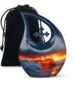 Ocean Waves Theme Large Urn 10 Inch