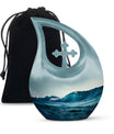 Cross Drop Ocean Waves Urn