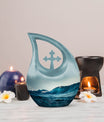 Cross Drop Ocean Waves Urn