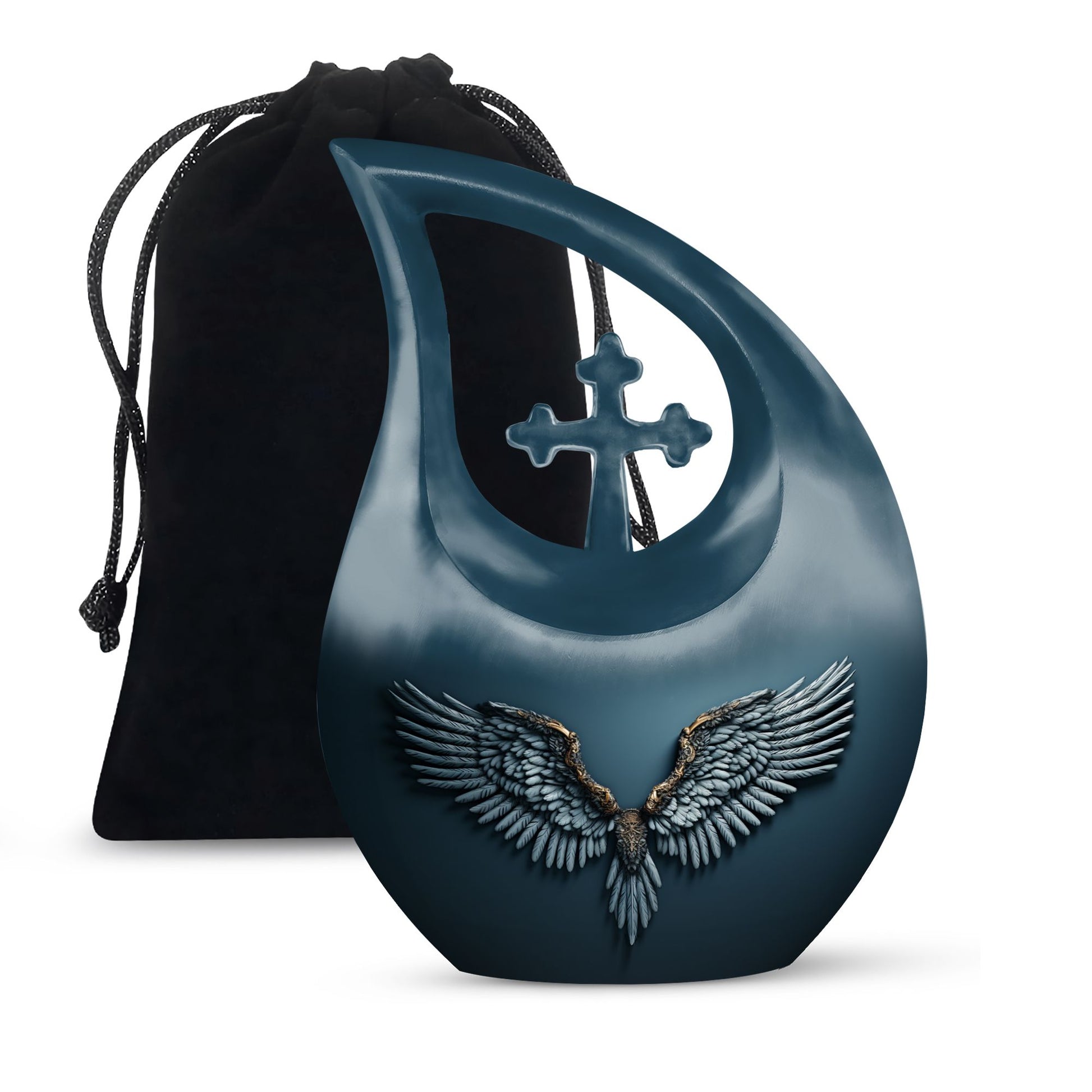 10-inch Wings Blue Urn