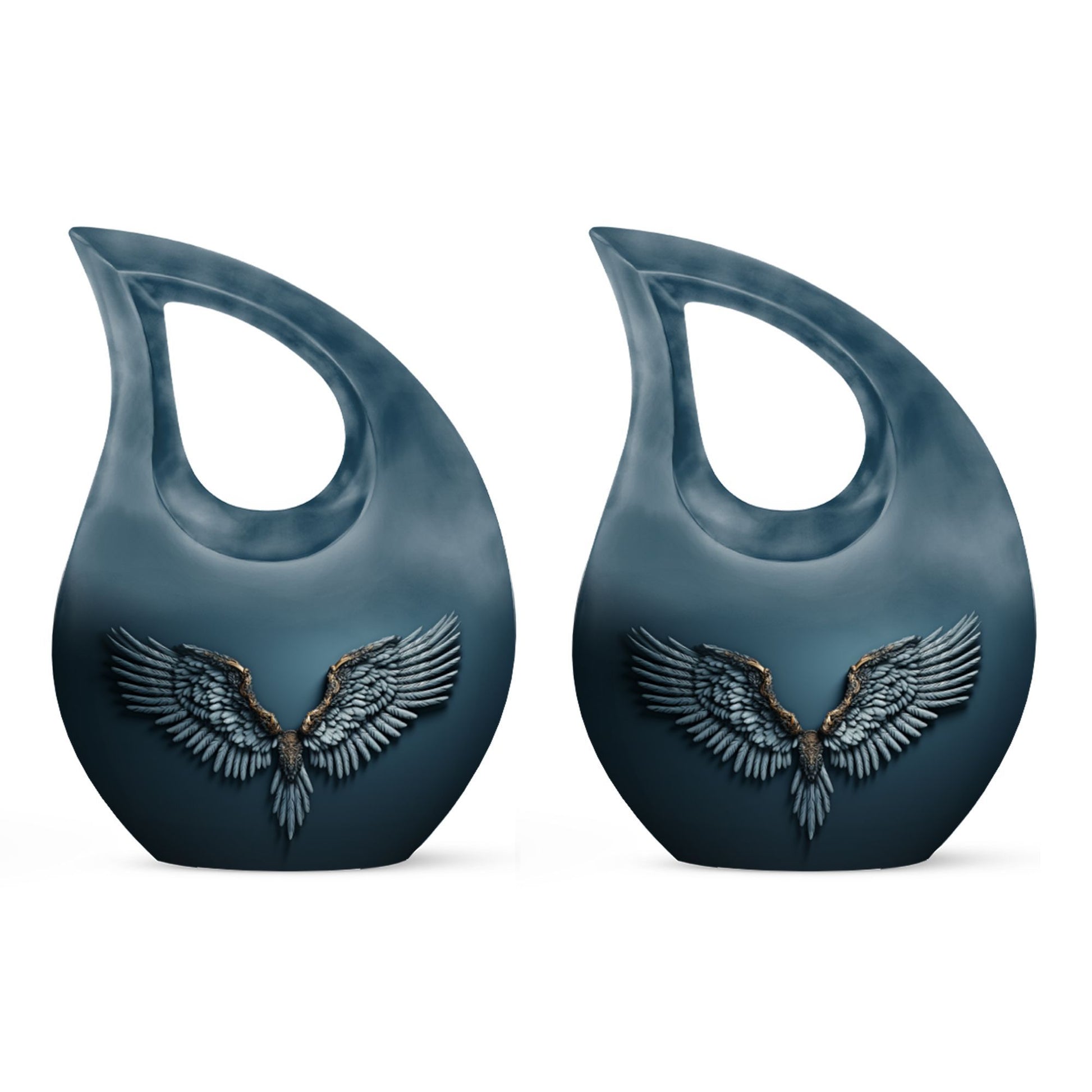 10-inch Wings Blue Urn