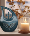 10-inch Wings Blue Urn