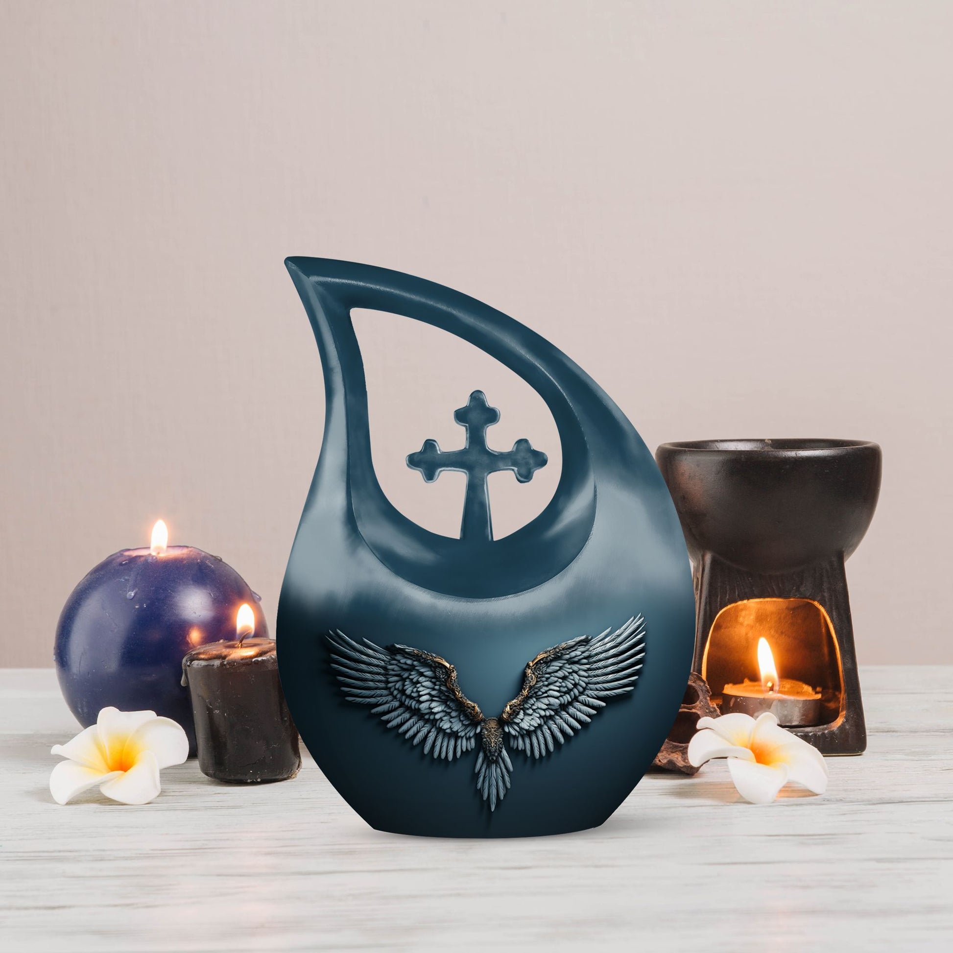 10-inch Wings Blue Urn