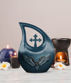 10-inch Wings Blue Urn