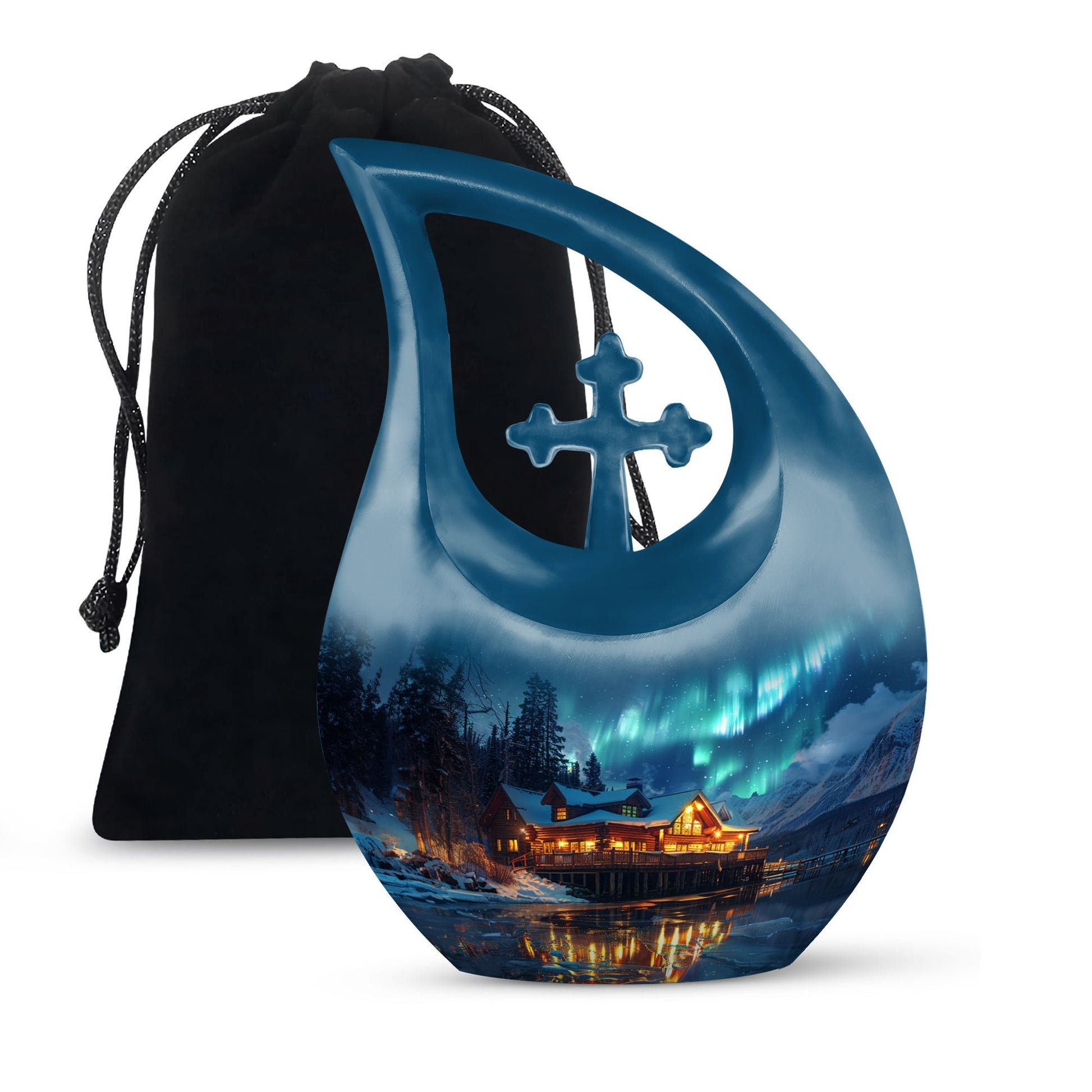 Affordable Aurora Borealis Cremation Memorial - Cremation Urn