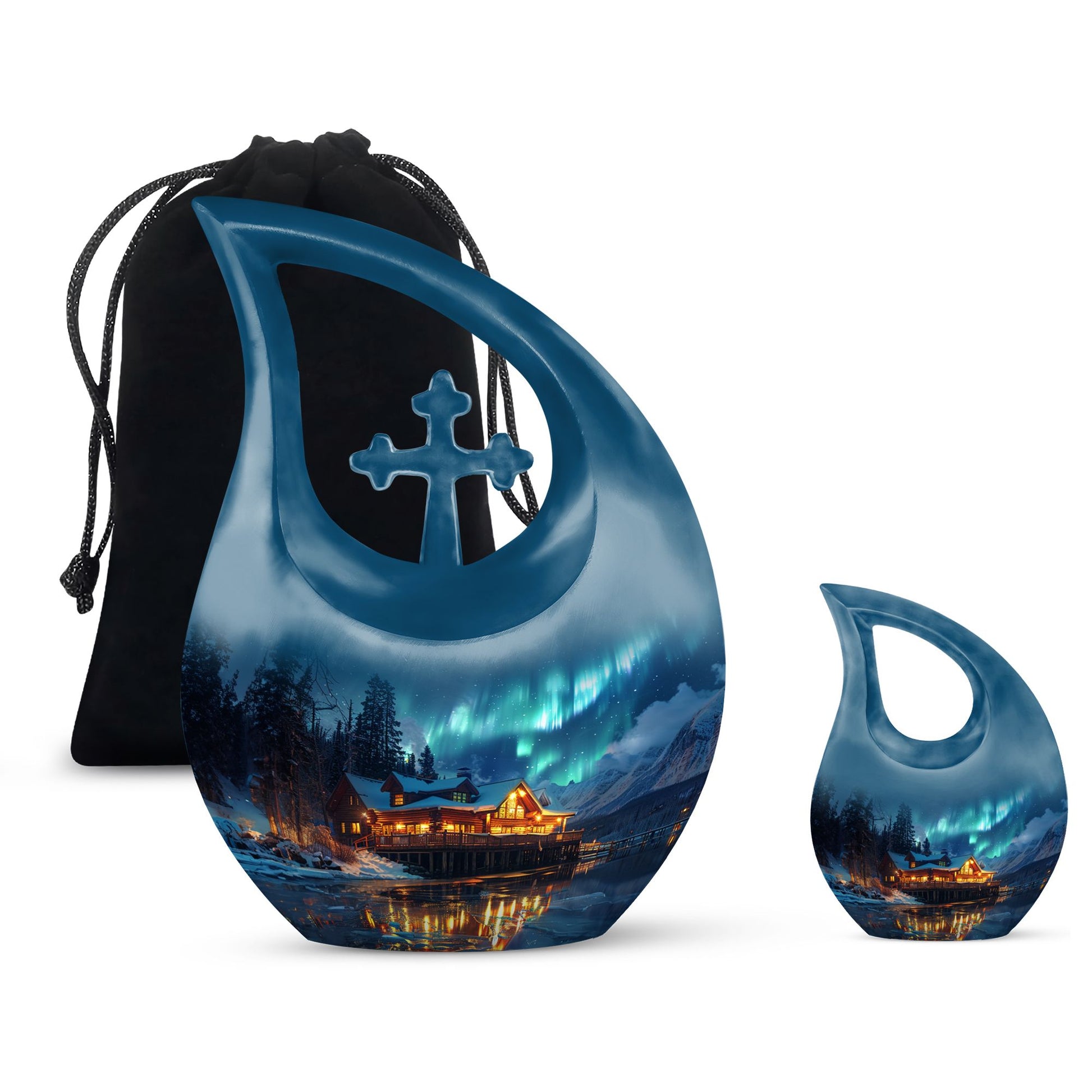 Affordable Aurora Borealis Cremation Memorial - Cremation Urn