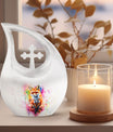 Affordable Fox Urn with Cross Drop design, 