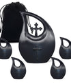 Cross Theme Large Urn With 4 Keepsake Urn