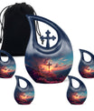 Cross Theme Large Urn With 4 Keepsake Urn